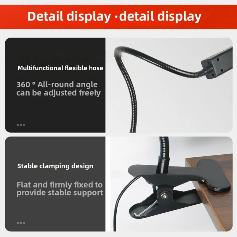 LED مصباح مكتبي حماية العين طالب عنبر غرفة نوم سطح المكتب السرير القراءة كليب على مصباح مكتبي صغير البث المباشر ملء الضوء #4