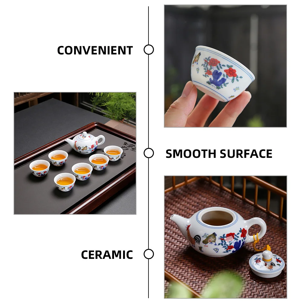 

1Set Ceramic Teapot Loose Tea Brewing Kettle Large Capacity Tea Pot Teacup Set Stovetop