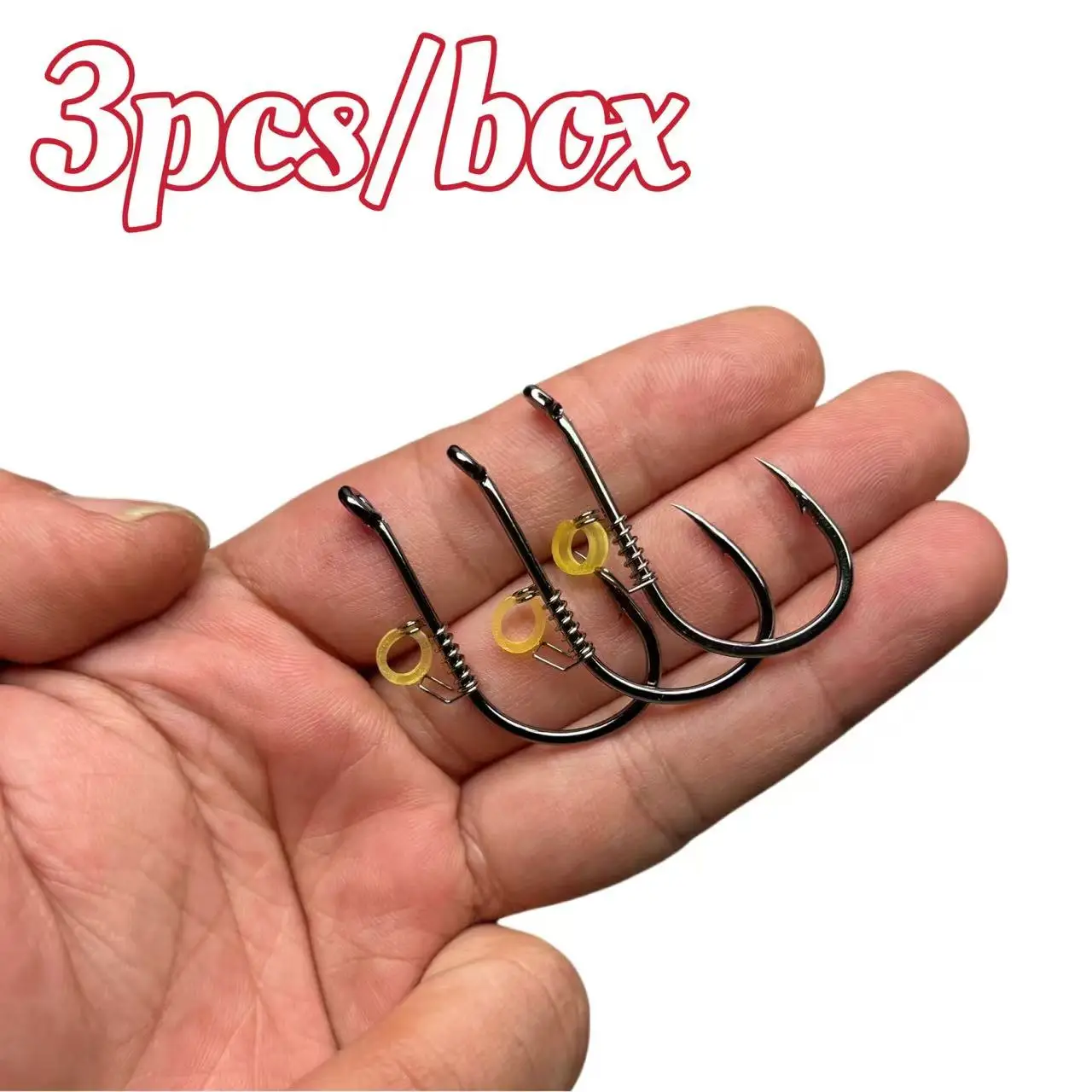 3er-Set Ise Ni Garnelen-Rückenhaken mit Feder, gebundener, gebrauchsfertiger Köder für Brandungsangeln, Meeresangeln auf Barsch, 22 Gauge