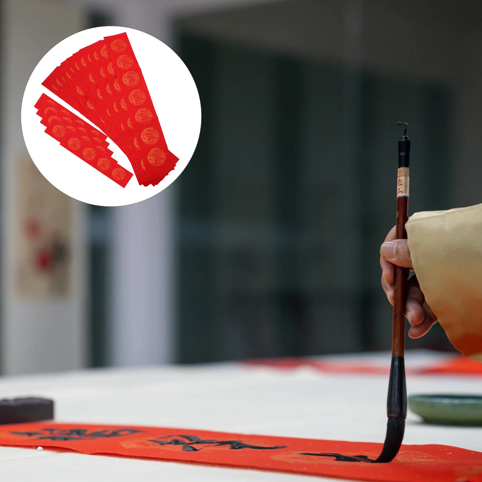 2025 New Couplets Snake Year Calligraphy Red Paper Spring Festival Couplet Chinese Blank Rice Paper Scene Layout Decoration Door