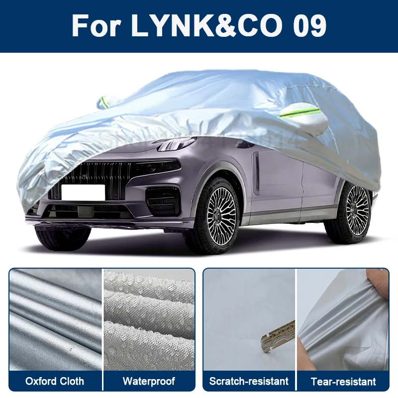 

Outdoor Full Car Cover For LYNK&CO 09 with Reflective Strips Waterproof Snowproof Dustproof UV Protection Exterior Accessories