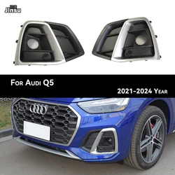 SQ5 Style ABS Auto Front Bumper Down Grille Fog Light Lamp Frame Grill for Audi Q5 Q5L Sportback 2021 - 2024 Car Accessories