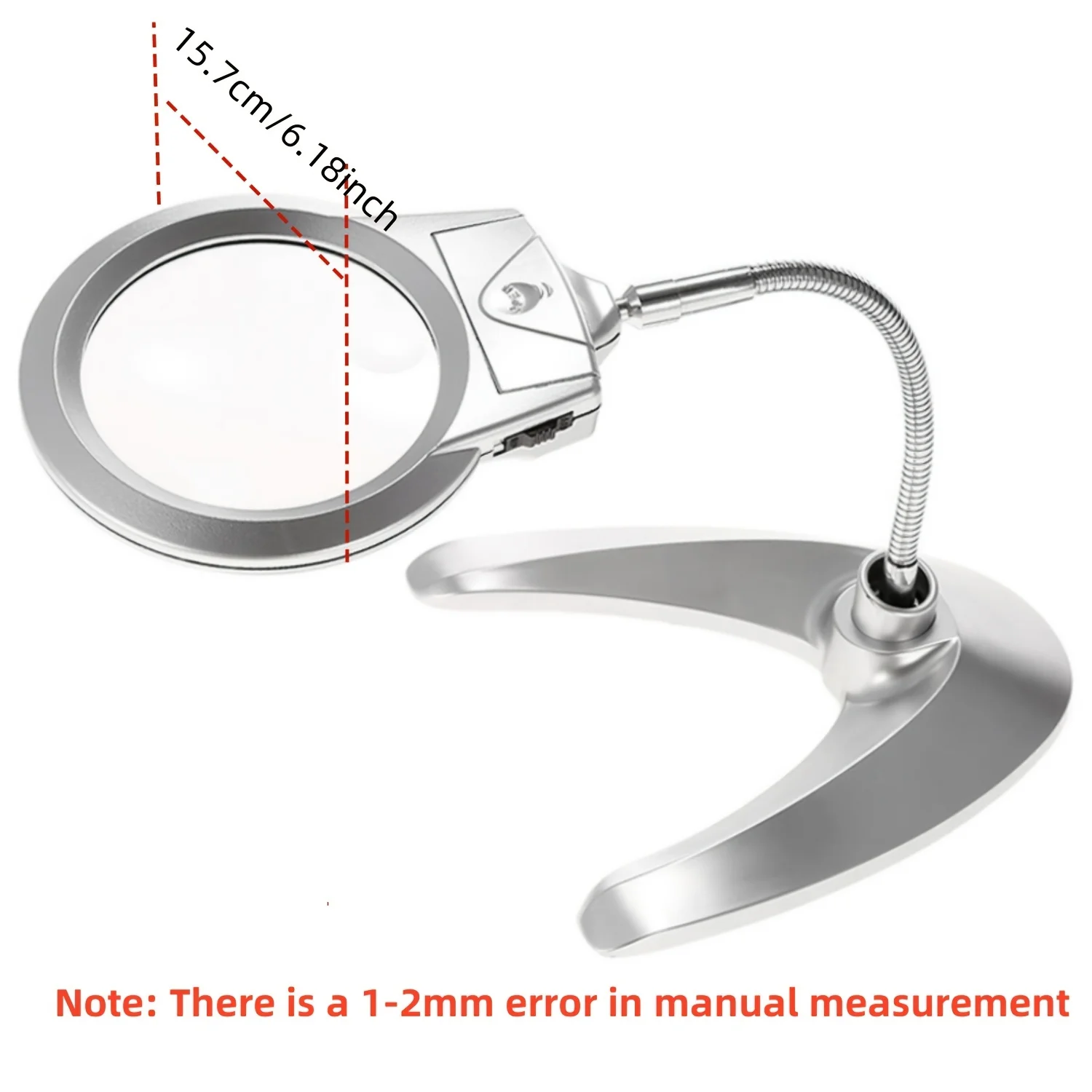 Compact Portable Loupe Bendable Metal Hose Desktop Magnifying Glass for Reading Repair And Inspection