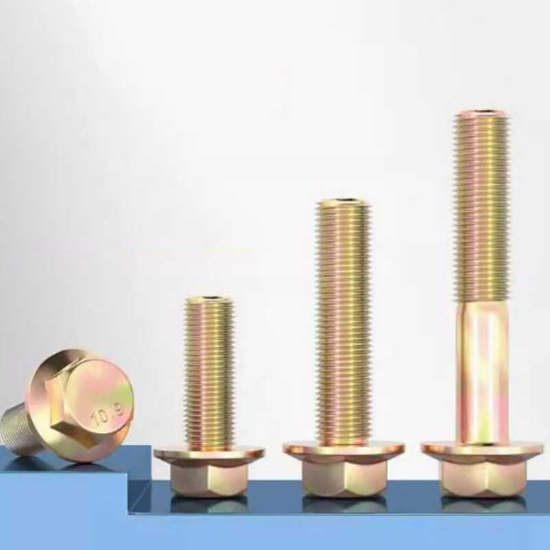 M10 M12 M14 M16 Grade 10.9 Color Zinc Plated Fine Thread Hexagonal Flange Bolts Hex Screws Full Thread/partial Thread