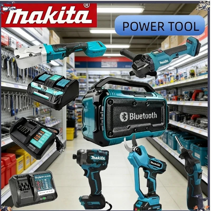 

Набор для резки Makita: бесщеточный шлифовальный пистолет и различные аксессуары для зарядного устройства