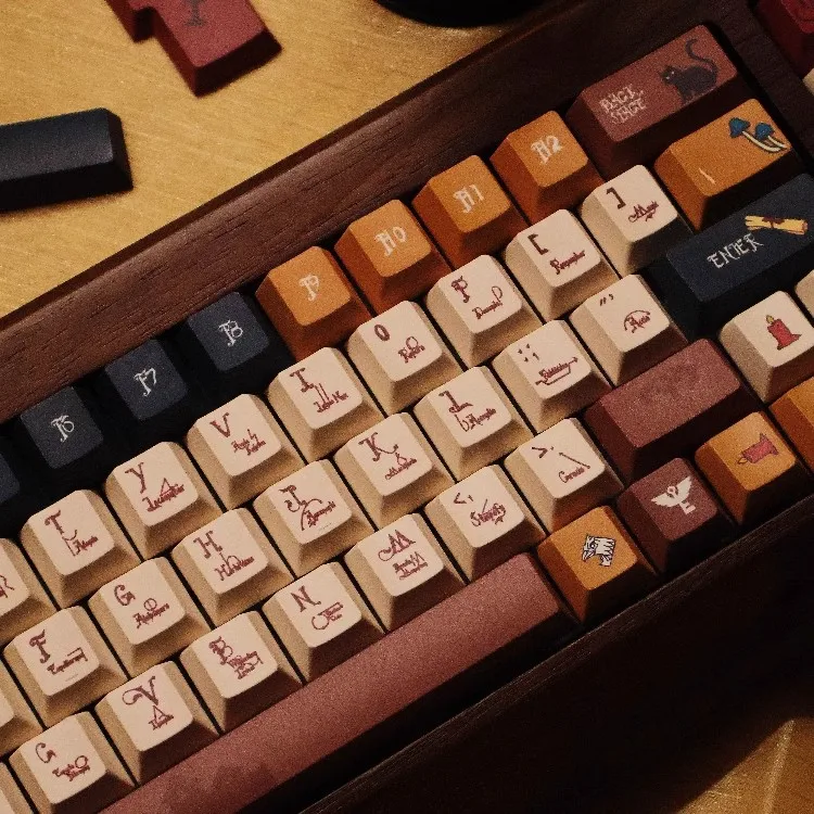 Retro Magical World Theme Keycaps Anime 139 keys Pbt Cherry Profile Custom Artisan Key Caps for Mechanical Keyboard Gaming Gifts
