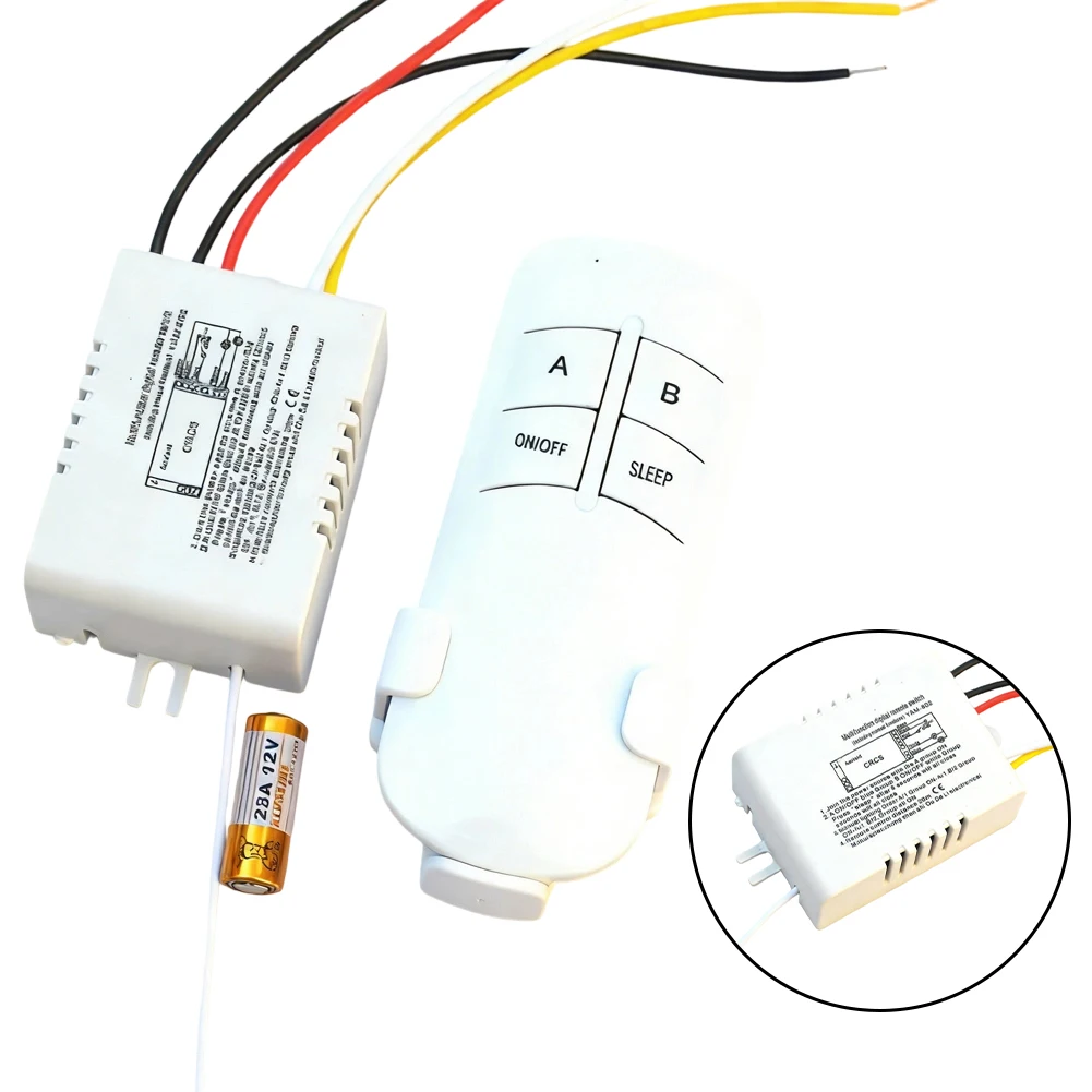 Dual Channel Control 2-way Remote Switch For Living Room 20m Open Range 12V 23A Battery Wireless Remote Control Switch view 3