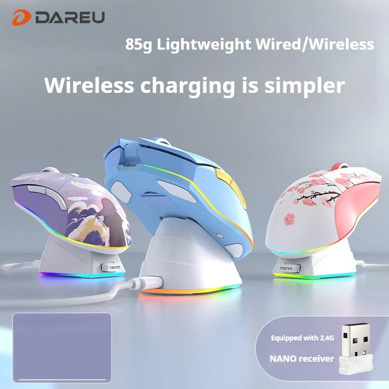 mouse-da-gioco-dareu-em901-dual-mode-24g-wireless-con-ricarica-via-usb-c-illuminazione-rgb-colore-sakura-pink-leggero-per-laptop-e-pc
