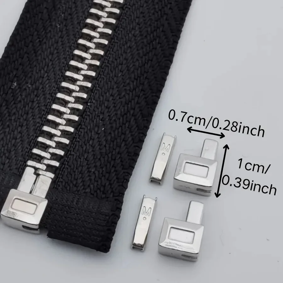 Set Premium Metal Zipper Heads Gold Silver Bronze Black - Durable Smooth for DIY Clothing Luggage Repair image 2