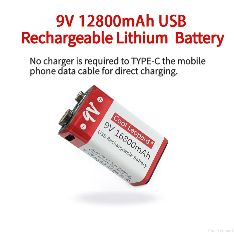 2022 New Lithium Ion Rechargeable Battery  9V 16800mAh Micro USB Battery 9v Is Used For Multimeter Microphone Metal Detector