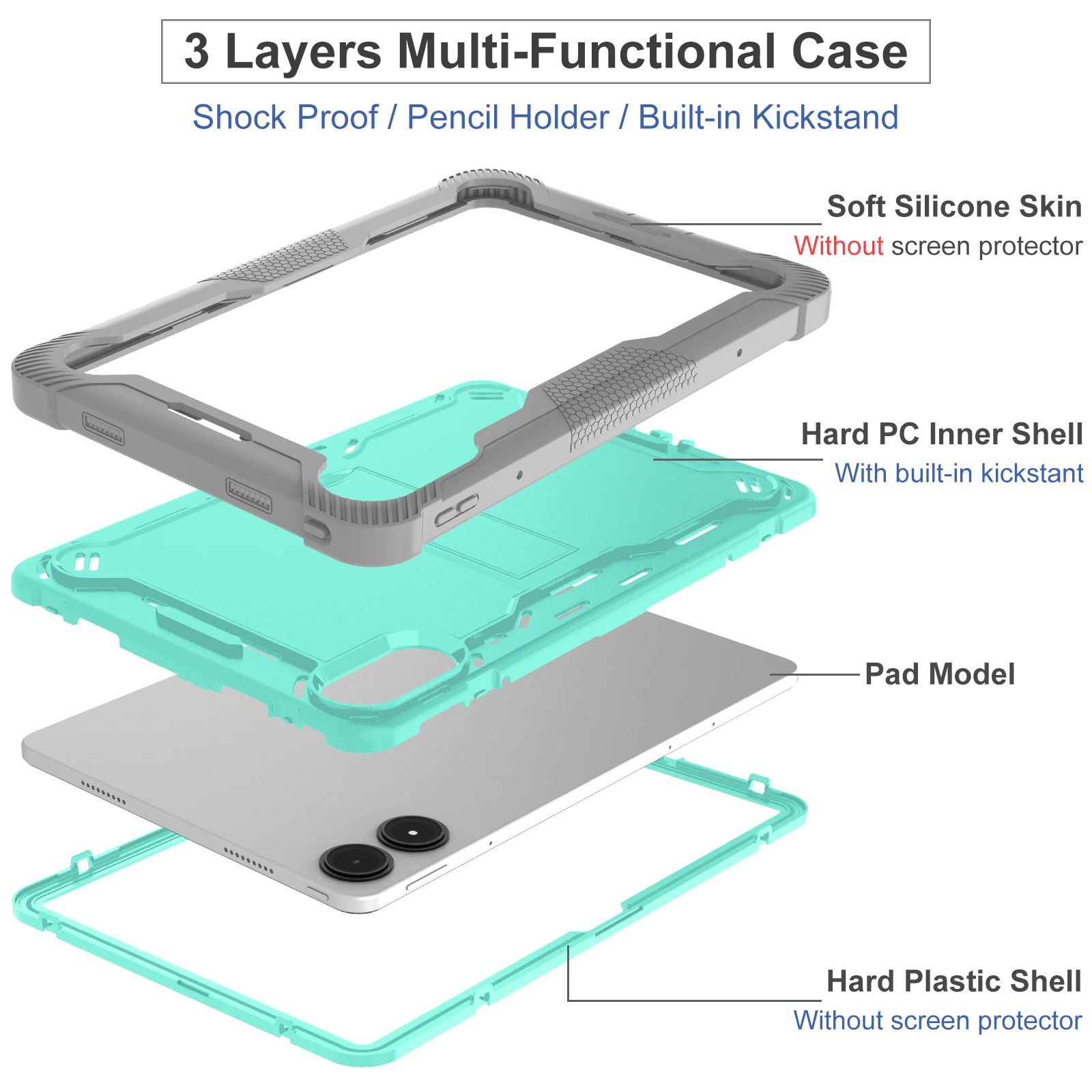 For Redmi Pad Pro 12.1inch 2024 Tablet Stand Shockproof  Straps Anti-Dust /Drop resistant/ Hard/Scratch-resistant