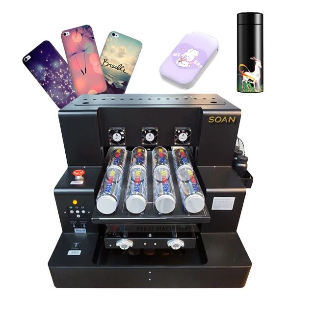 

Soan A4 Multifunctional LED UV Printer Flatbed Printer for Varnish Phone Case Glass Cylinder Bottle Multi-layer Small UV Printer