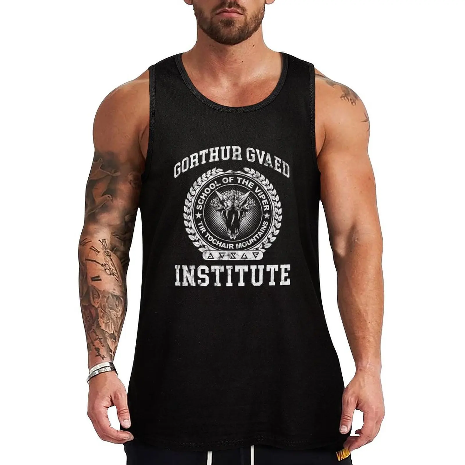 Gorthur Gvaed Institute Viper School Tank Top High Stretch Tank Top Athletic Fit Workout Shirt