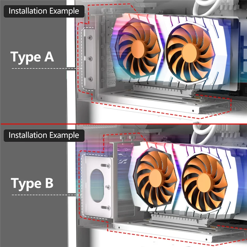 Staffa di montaggio GPU verticale AP, supporto sterzo scheda grafica a 2 slot con hardware, dock EGPU, docking station GPU esterna
