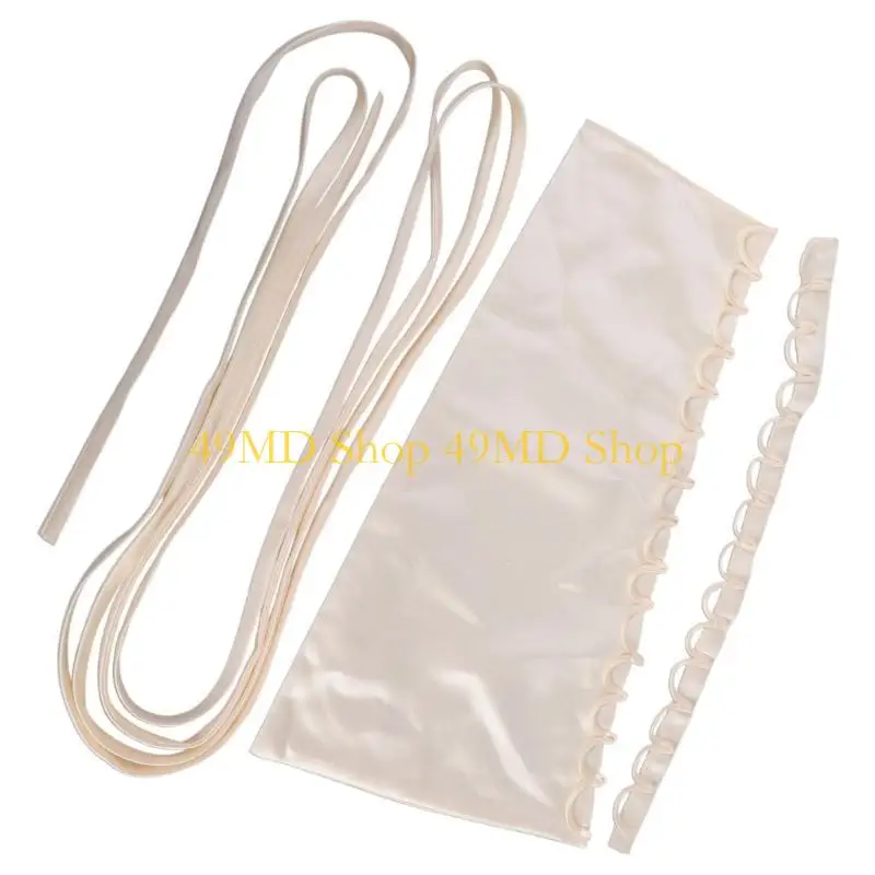 

49MD Bridal Gowns Corset Back Kits with 4Meter Satined Tie Shield Cloth for Wedding Dress Zipper Replacement Dress Set