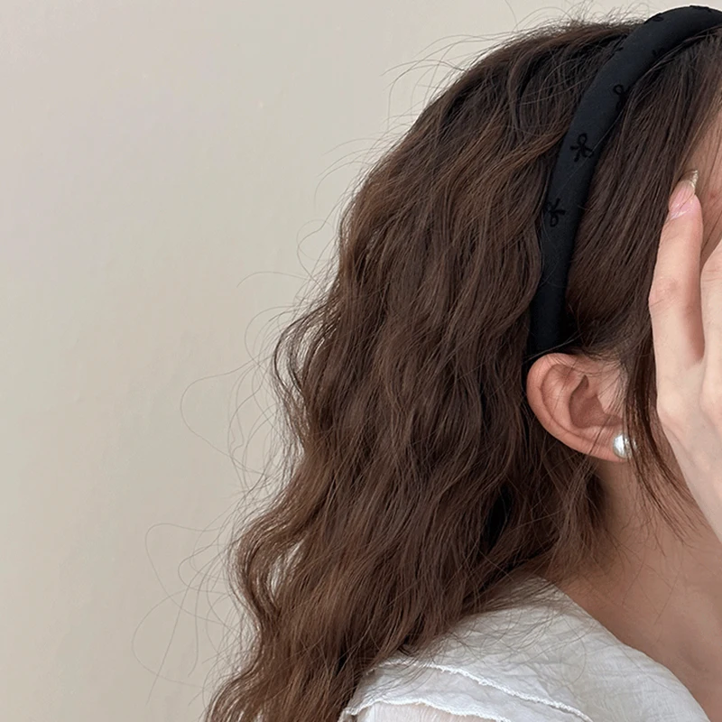 Diadema de esponja acolchada con lazo dulce, accesorios para el cabello para adultos, joyería para el cabello