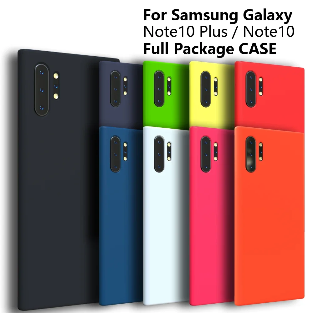 For Samsung Galaxy Note10 Plus Case Silky Silicone Cover Soft-Touch Back Protective Housing For Note10Plus Note 10 + Full Back