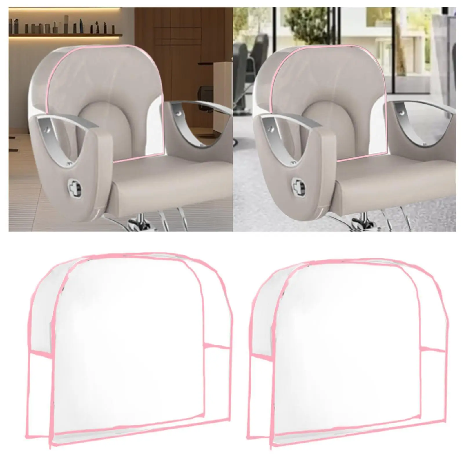 Clear Chair Back Cover Salon Chair Protector Reusable Transparent PVC Professional Barber Chair Cover for Standard Chairs SPA