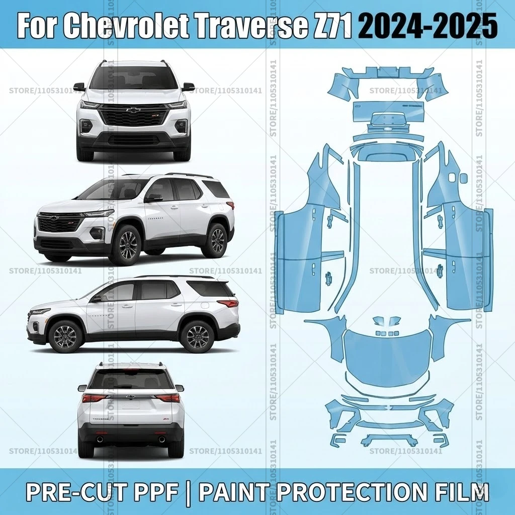 

Pre-Cut Paint Protection Film PPF Transparent Car Film Automotive PPF Full Vehicle For Chevrolet Traverse Z71 2024-2025