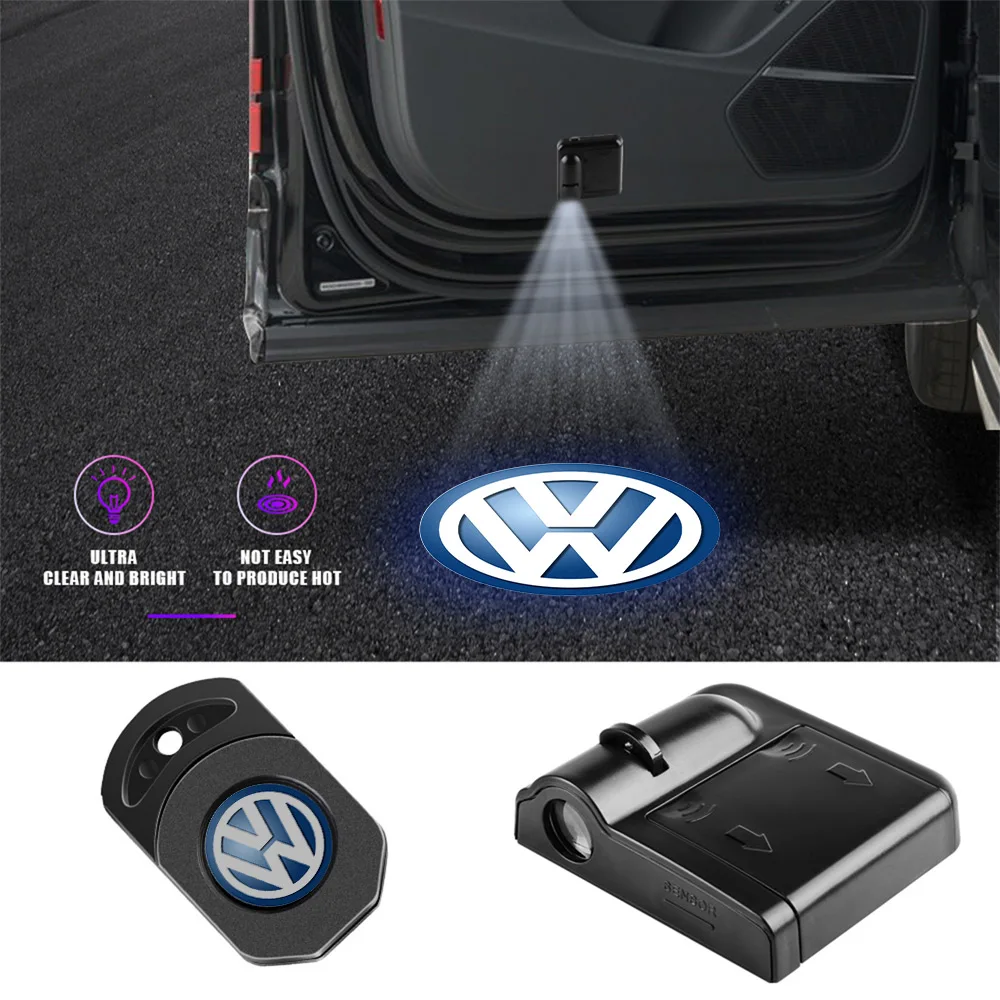 1pcs LED Car Door Welcome Lamp Laser Projector Light  For Volkswagen VW GTI R Line R32 Touareg Passat Polo Jetta MK4 TSI Beetle