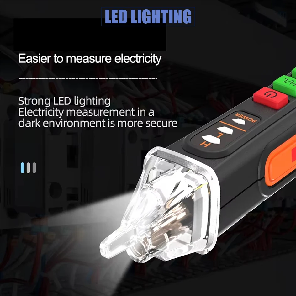 Multifunction Voltage Detector Non-Contact High Voltage Tester Live/Neutral Wire Detector Household Electric Tester Pen