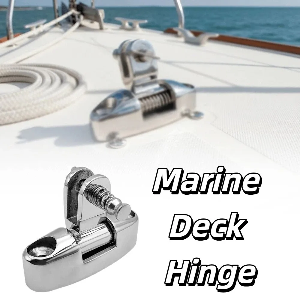 

Stainless Steel 316 Deck Hinge Heavy Duty Mirror Polish Swivel Mount Quick Release Spring Pin Canopy Awning Hardware Yacht
