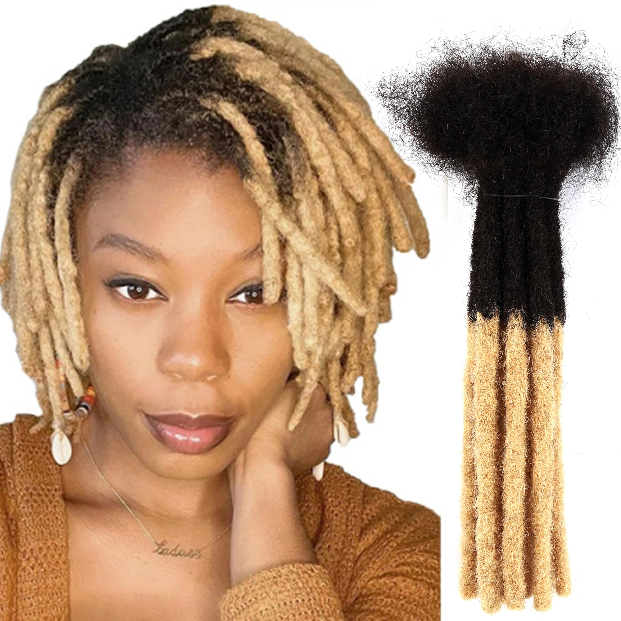 Dreadlocks synthétiques pour hommes et femmes, extensions de dreadlocks, cheveux crépus lisses, cheveux organiques, tresses au crochet, faux cheveux