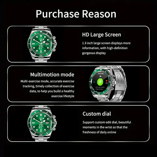 Imagen 2 del producto Aiweile-reloj inteligente AW12 para hombre, cronógrafo Digital de lujo, resistente al agua, con respuesta a llamadas, ideal para regalo