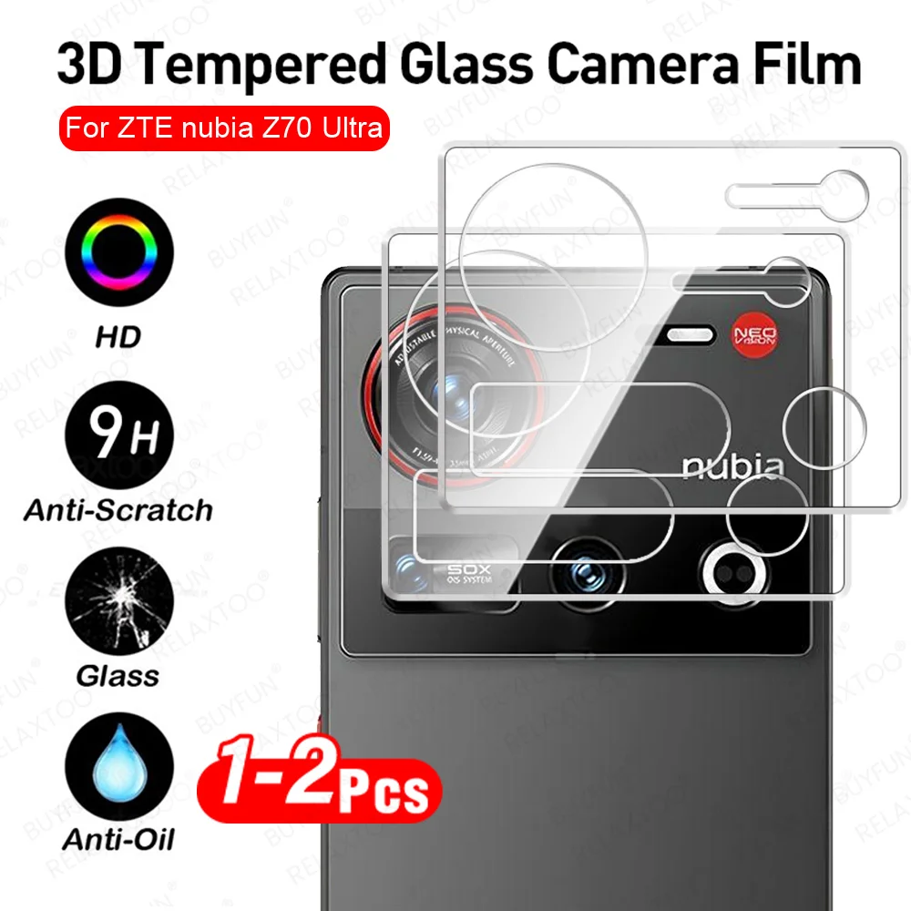 1-2Pcs 3D Curved HD Tempered Glass Camera Protector For ZTE nubia Z70 Ultra Lens Case Cover NubiaZ70Ultra Z70Ultra Z 70 Ultra 5G