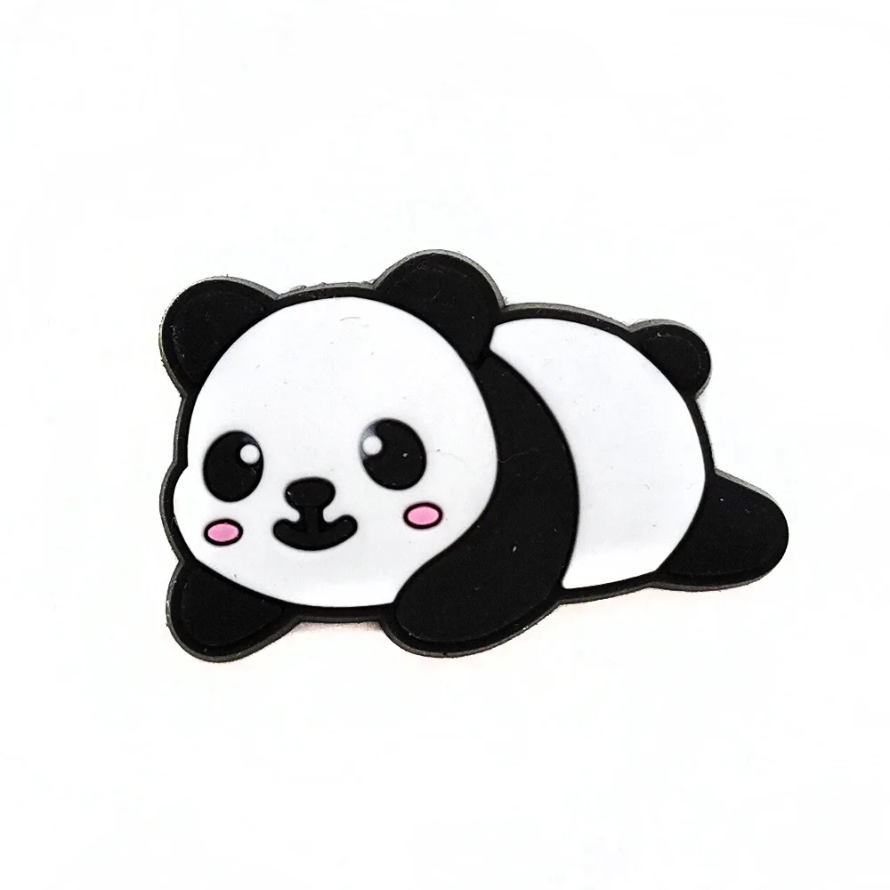 Hot 1pcs Cute Animal Dinosaur Shoe Charms Cartoon Panda Color DIY Sandals Buckle Accessories Decorate Kids Boys Girls Party Gift image 4
