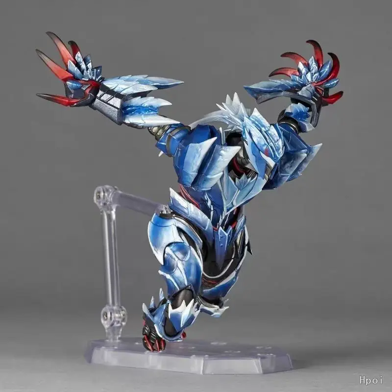 Estatua de juguete móvil Kaiyodo Original, modelo Revoltech increíble Yamaguchi Monster Hunter Rise: Sunbreak Lunagaron Set