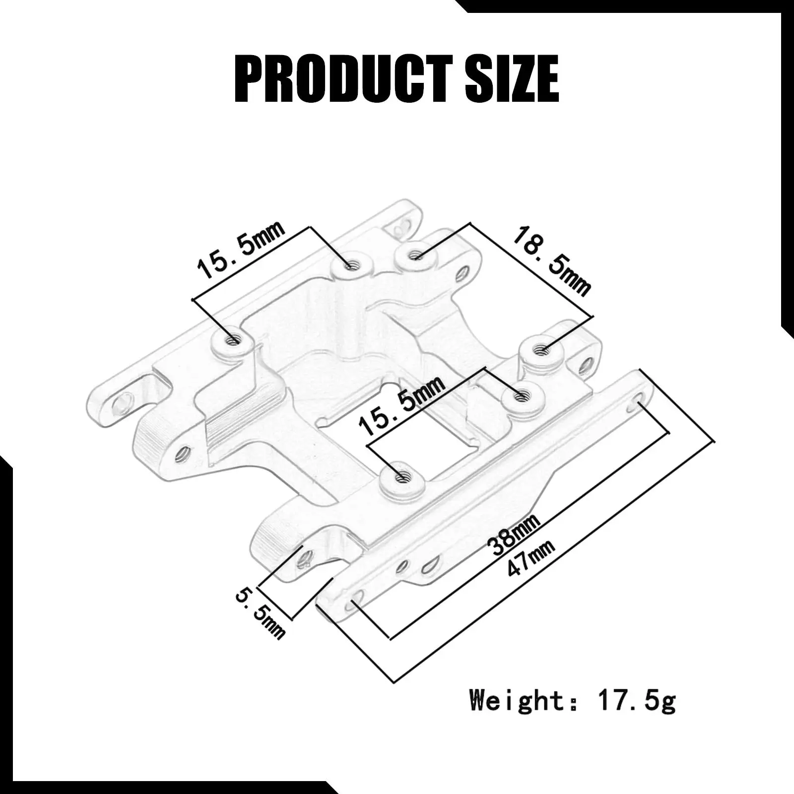 لوحة التزلج تعديل قوي قطع الغيار الجمعية استبدال أجزاء ترقيات جزء نقل جبل ل 1/18 RC الزاحف شاحنة سيارة #6