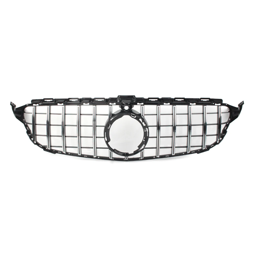 Car Front Grill Upper  GT R Style Front Grille For Mercedes-Benz C Class W205 C200 C300 2019 2019+ W/ Camera Model only