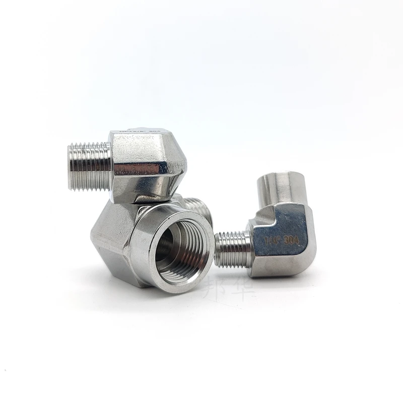 304 stainless steel grinding elbow NPT internal thread high-pressure right angle elbow forged inner and outer thread tee 2/4/ZG