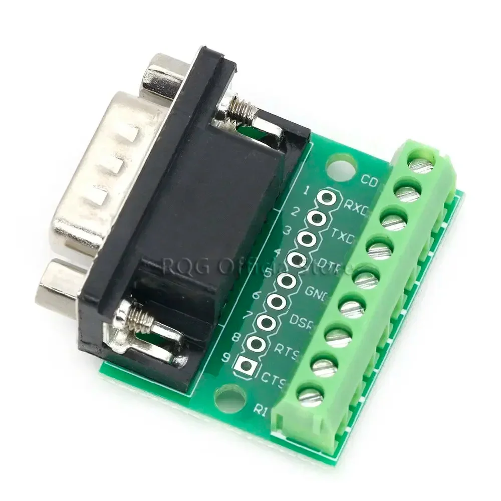 DB9 Male Female Adapter Signals Terminal Module RS232 RS485 Serial To Terminal 9-Pin 9-Hole Connector