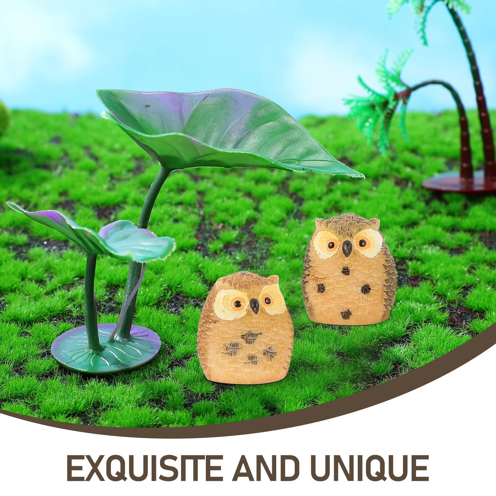 

8Pcs Decorative Resin Owl Statue Cartoon Owl Sculpture for Garden Home Office Desk Decoration Garden Decorations