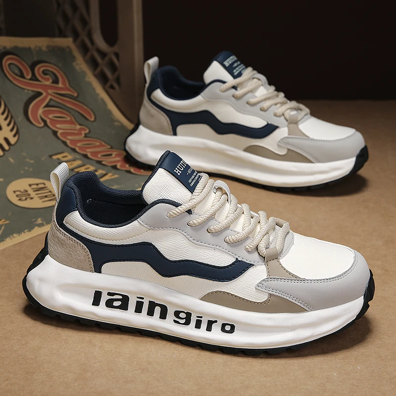 

Men's Casual Sports Shoes with Thick Sole – Multi-Functional Running Style, Lightweight Breathable Lining. Perfect for Outdoor A