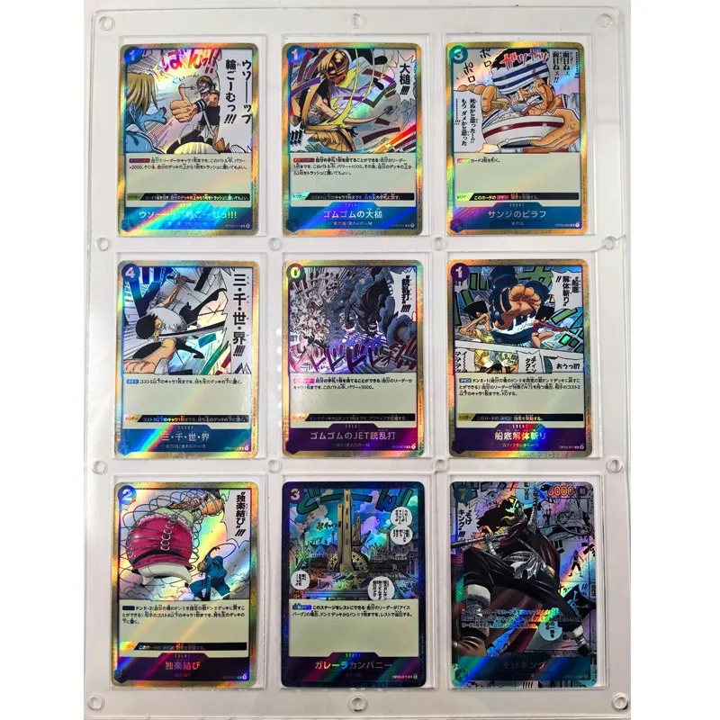 9 pz/set One Piece Anime Card Monkey D rufy Roronoa Zoro Usopp Sanji Nico Robin Kaidou Gin Game Collection carte regalo di compleanno