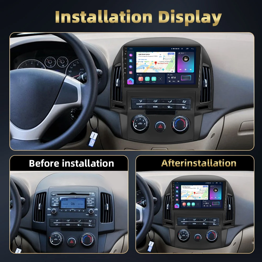 ستيريو سيارة Podofo-andro لهيونداي I30 ، مشغل وسائط متعددة ، 8Core ، G ، 2Din ، WiFi ، GPS ، مشغل سيارات ، DSP ، بلوتوث ، صوت
