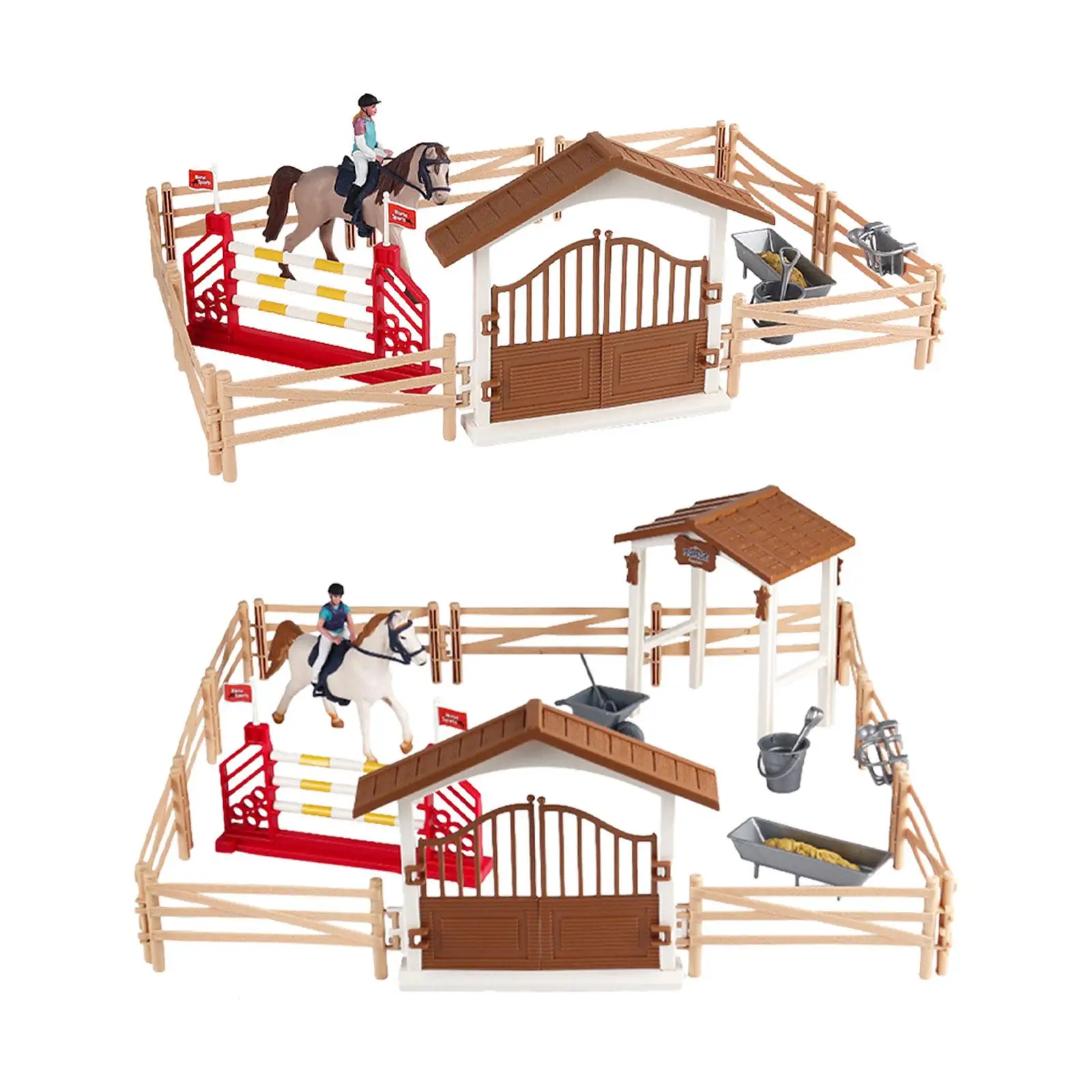 Horse Stable Playset Farm Animal Toys Set Equestrian Toy Set for Boys Girls Kids Ages 3 4 5 6 7 8 Years Old Baby Birthday Gifts