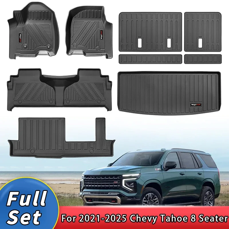 

Коврики для Chevy Suburban/GMC Yukon XL/Cadillac Escalade ESV 2021-2025, аксессуары, грузовые коврики TPE, всепогодная подкладка для багажника