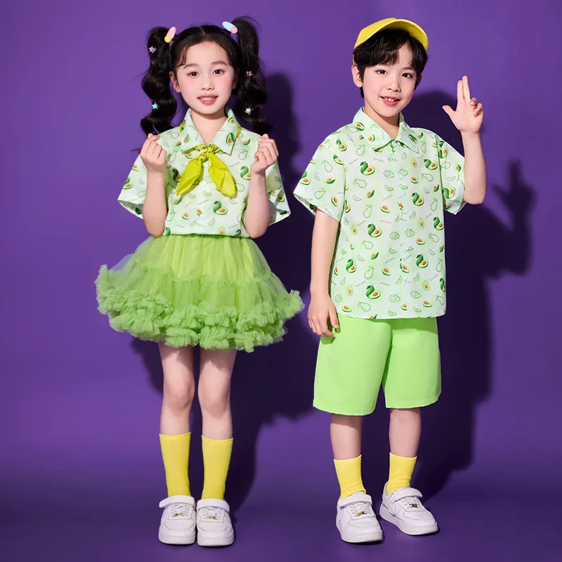 Summer Child sport cool stage street dance pants suit Girl Costume for Boy breakdance student acting attire shirt  perform