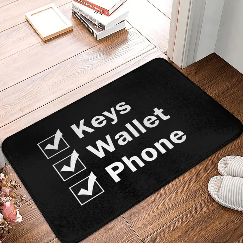 Keys Wallet Phone Fuuny Word Bath Mat I'm Introverting Doormat Kitchen Carpet Entrance Door Rug Home Decoration