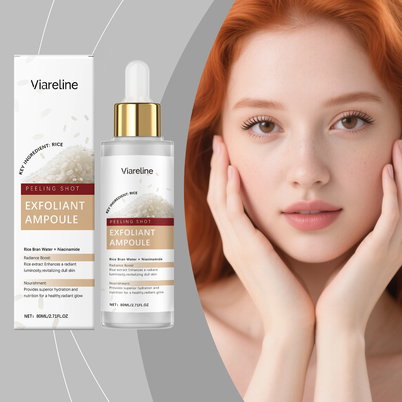 

Rice Exfoliating Serum, Daily Face Exfoliation, Cleanses Impurities & Blackheads, Nourishes Hydrates, Minimizes Pores