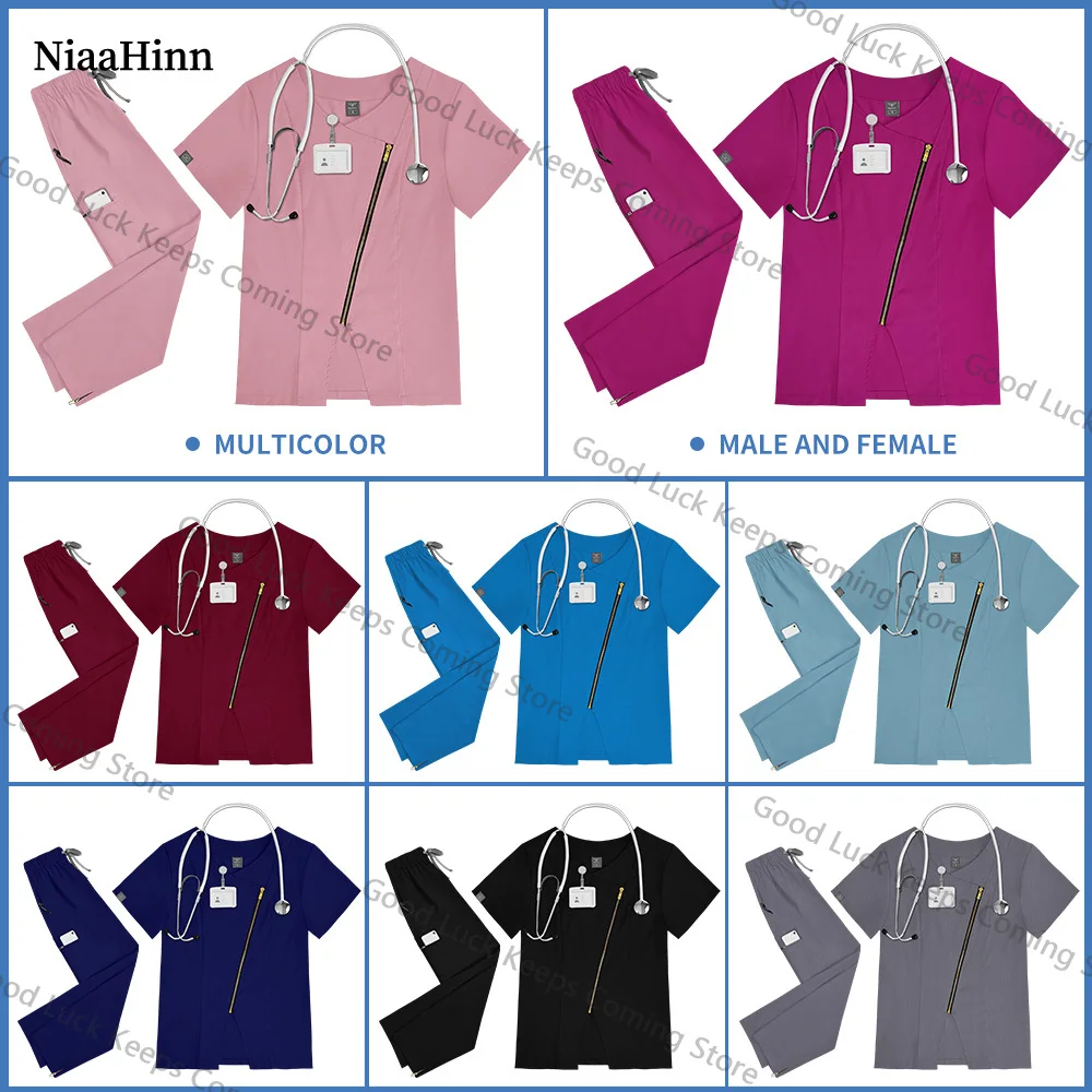 

Medical Uniform Women Scrubs Nursing Suits Hospital Doctor Scrubs Tops Pants Suits Multicolor Surgery Workwear Surgical Uniforms