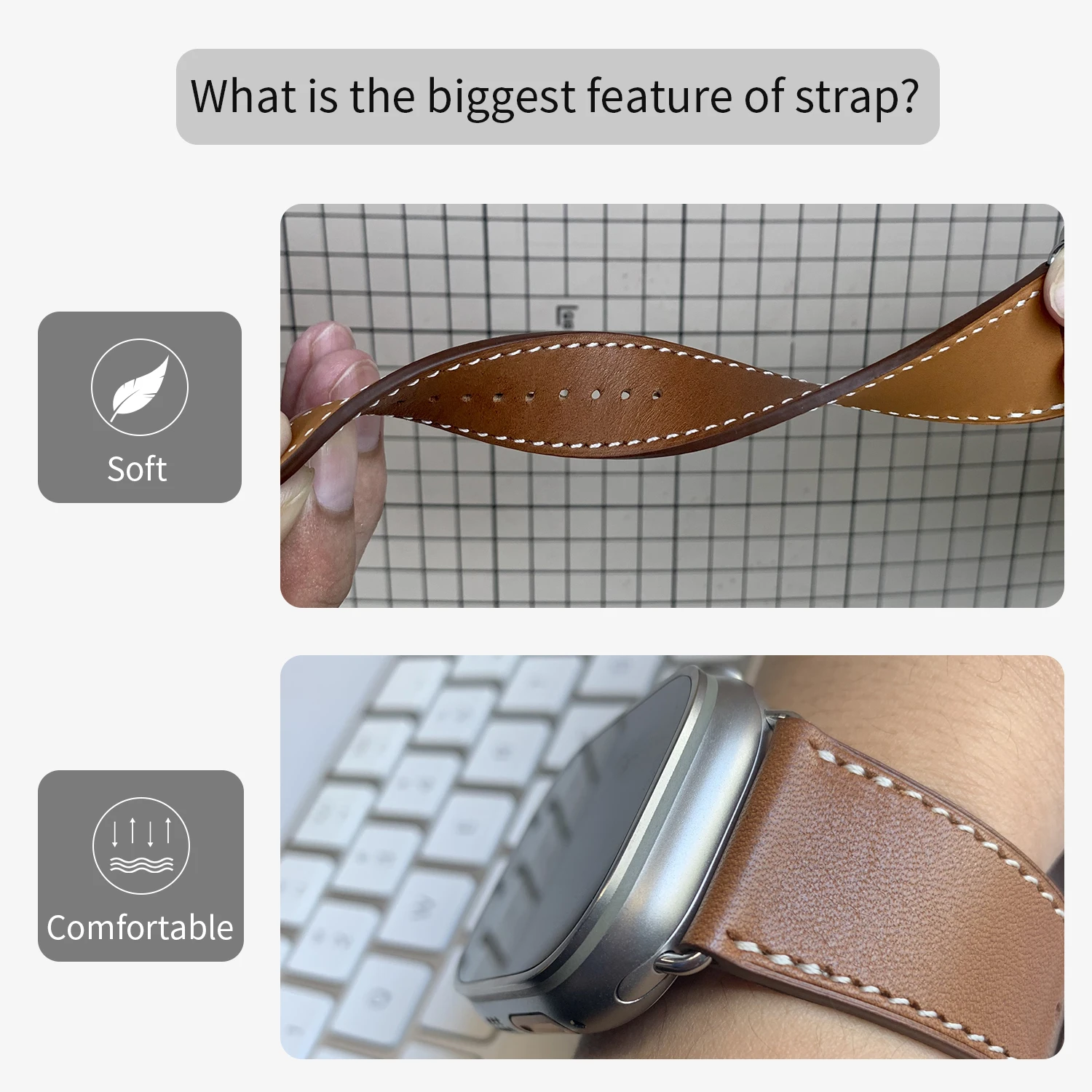 Kebitt For Apple Watch Series11 10 Ultra3 2 9 8 7 6 SE3 Strap High Quality Genuine Leather Band Iwatch 46 42 41 45 49mm Bracelet - Image 4