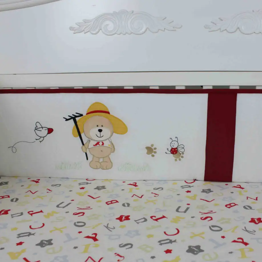 Juego de cama de protección de calidad para niños, juego de cama para bebés, cuna para niños pequeños, suave