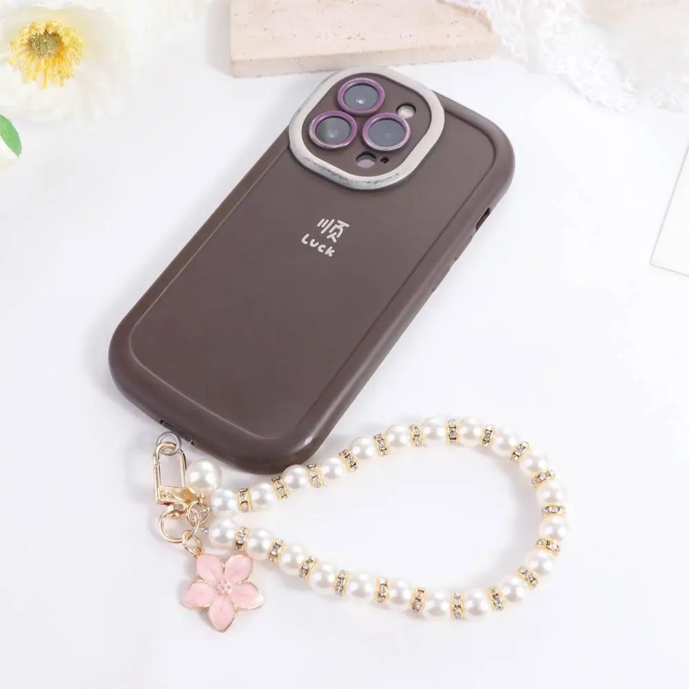

Pearl Mobile Phone Lanyard Anti-lost Bracelet Chain Cell Phone Strap Flower Detachable Cord Phone Wrist Strap Phone Accessories