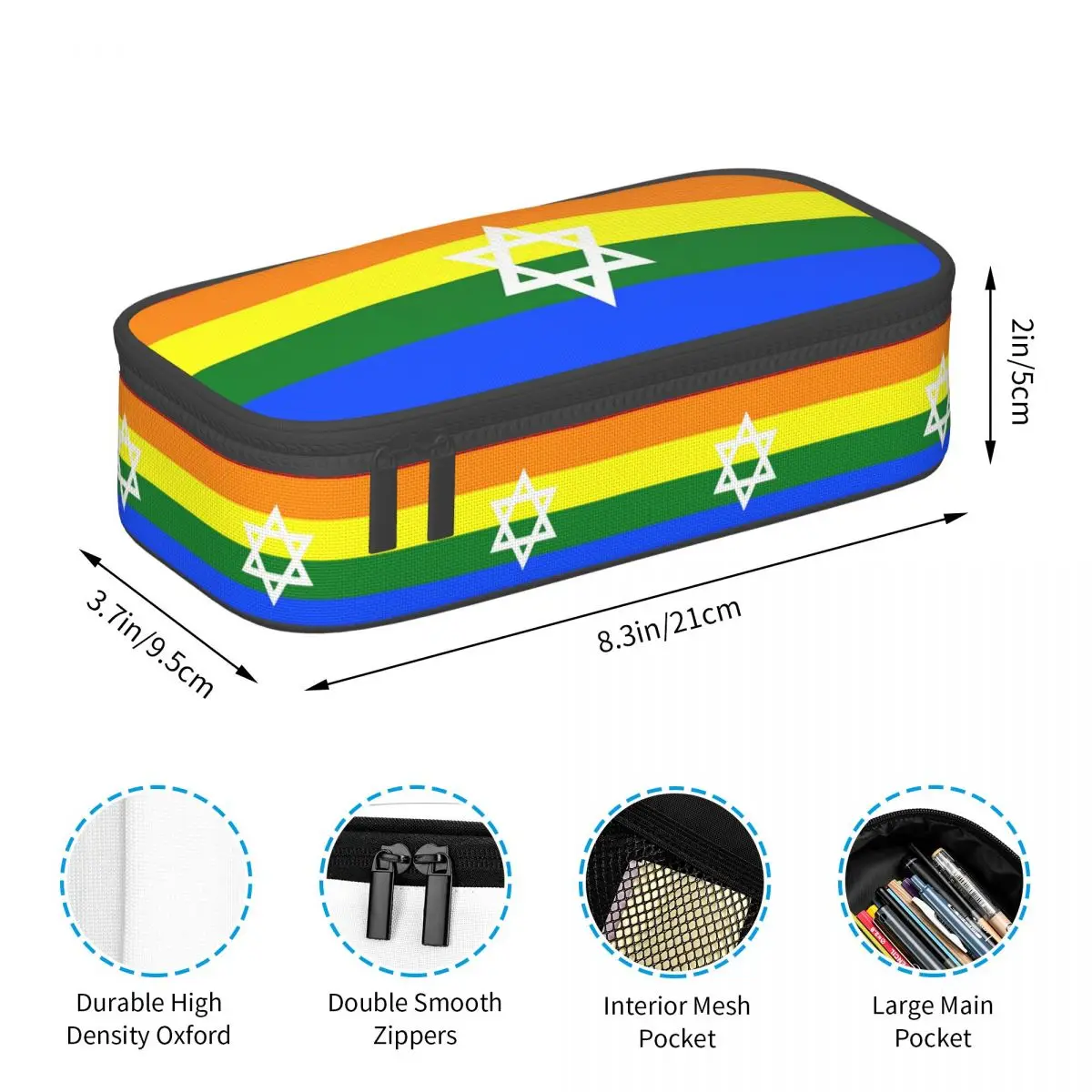 소년 소녀 선물을위한 이스라엘 국기 연필 케이스 펜 상자 연필 가방 편지지 용품 펜 홀더 가방