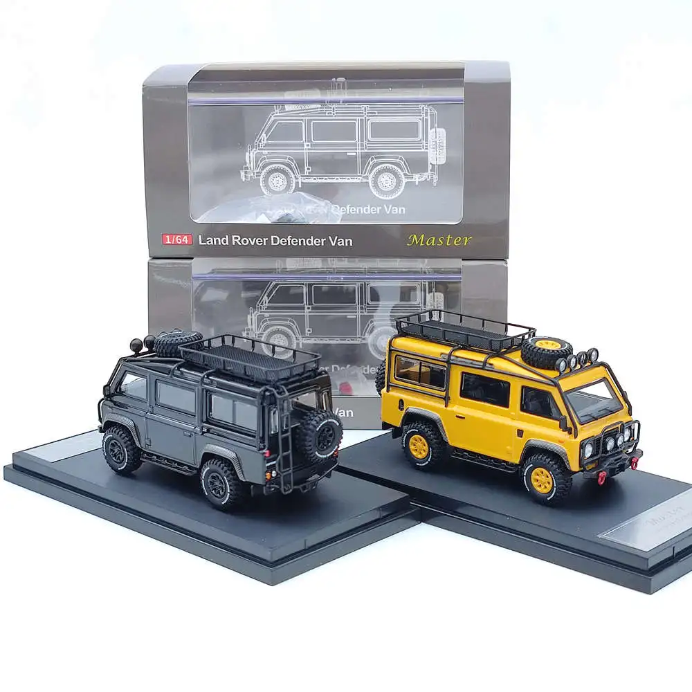 1:64 Master Defender Van Camp Diecast Toys High-End Simulation Model Car Miniature Hobby Collectible Gifts